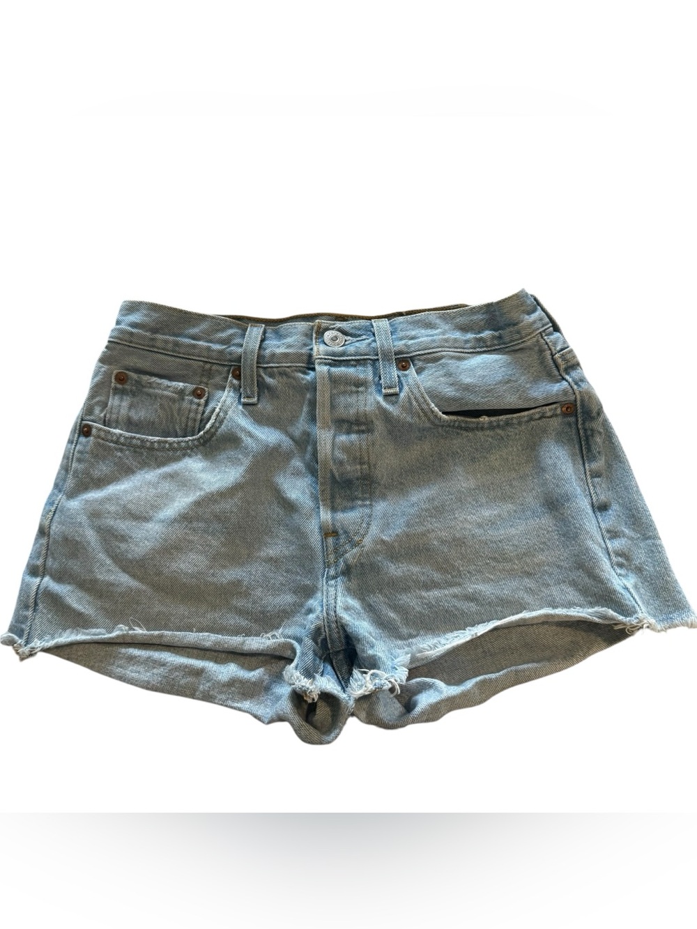 Levi's 501 Women's Light Blue Button Fly Shorts with 2” Inseam Pick Size 26